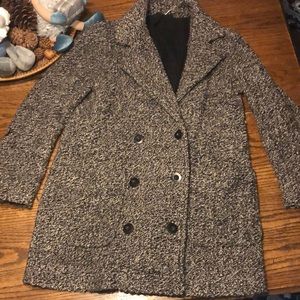 Women's Gray Double-Breasted Coat
